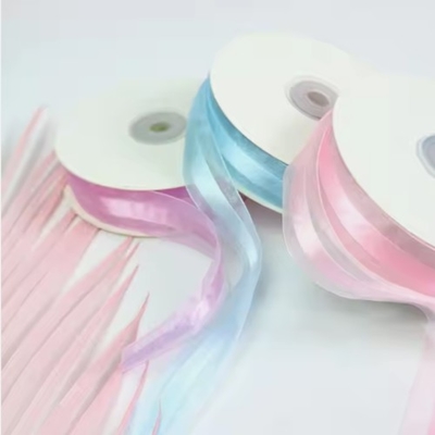 Giá tốt. Polyester hai mặt Organza Ribbon Roll 1 inch chiều rộng cho lễ cưới thủ công quà tặng Bow trực tuyến