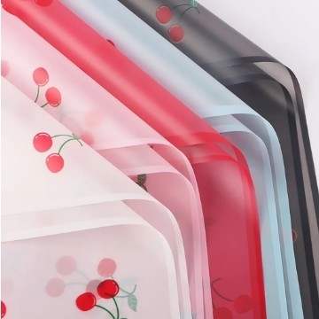 56 * 56cm Cherry Matte giấy bọc hoa chống nước với thiết kế Hàn Quốc trong suốt