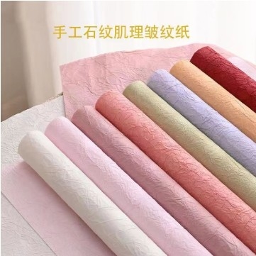 Giá tốt. Sản xuất bằng tay Đá mẫu Hoa giấy bọc Texture Lining Paper Pleated DIY Hoa giấy Bouquet Packaging 56 * 56cm trực tuyến