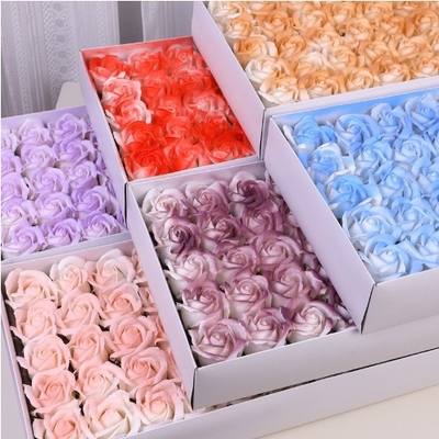 Giá tốt. Spray Color Gradient Rose Crushed Ice Blue Plum Jam Rose Soap Flower Bouquet Head Sản phẩm bán buôn 3 lớp nước phun quà ngày Valentine trực tuyến