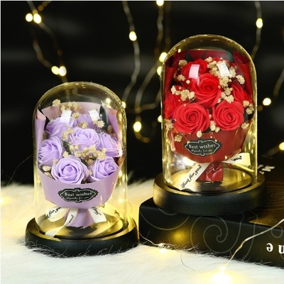 Giá tốt. Quà tặng ngày Valentine cho bạn gái thiết thực xà phòng sáng tạo hoa hồng kính bọc trang trí tiên tiến bất tử hoa sinh nhật cô gái trực tuyến