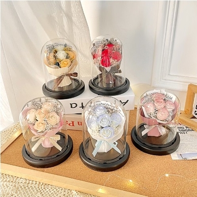 Giá tốt. Woolen French Romantic Simulation Flower Hug Bucket Ornaments Creative Lighted Rose Bouquet Valentine's Day Gift Thẻ hoa cầm tay 11x15cm trực tuyến