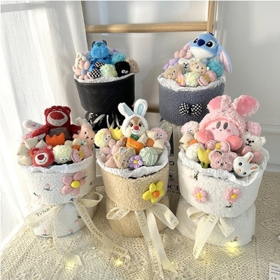 Giá tốt. Ý tưởng quà tặng ngày Valentine búp bê Plush sáng tạo với bó hoa mô phỏng ánh sáng và nhiều tùy chọn màu sắc trực tuyến