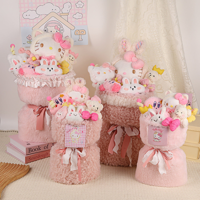 Giá tốt. Món quà Delu Gypsophila Doll Bouquet trang trí sinh nhật bé gái Đồ cưng nhồi hoa Bouquet trực tuyến