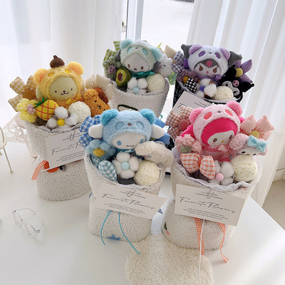 Giá tốt. Làm cho cô ấy mỉm cười với một bó hoa búp bê Sanrio Plush 20x35cm Quà tặng ngày mẹ hoàn hảo trực tuyến