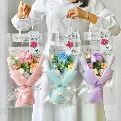 Giá tốt. Quả hoa hoa hướng dương làm bằng tay hoa đan hoa hoa sáng tạo sẵn sàng tặng sinh nhật/Giáng sinh của Bestie Hoa lanh lấy cảm hứng từ hoa hồng trực tuyến