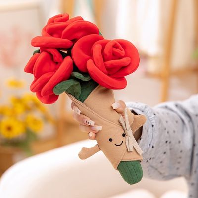 Giá tốt. Rose Variety Plush Animal Bouquet quà an ủi cho mọi dịp 10x30cm trực tuyến