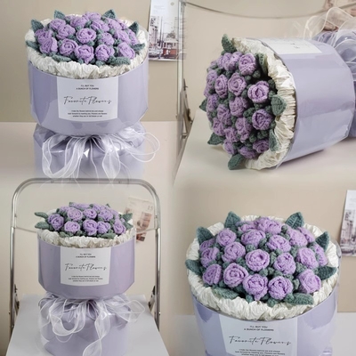 Giá tốt. Hoa hồng bong bóng làm bằng tay bó hoa len dệt hoa hoa sáng tạo cho giáo viên và bà mẹ vào Ngày Quốc tế Phụ nữ và Ngày Giáo viên trực tuyến