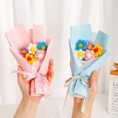 Giá tốt. Gỗ đan Mini Bouquet Yarn Hoa Hoàn hảo Ngày của Mẹ món quà sáng tạo trực tuyến
