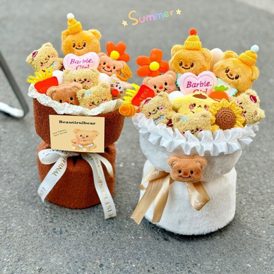 Giá tốt. Món quà duy nhất cho Ngày của Mẹ Butter Bear Plush Doll Bouquet trong nhiều màu sắc cho người phụ nữ yêu trực tuyến