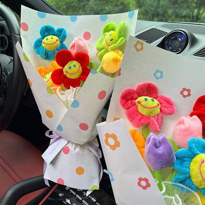 Giá tốt. 20x35cm Kết thúc Dopamine Creative Bouquet Cartoon hoa nhân tạo Bouquet nhiều màu cho bạn gái quà sinh nhật trực tuyến