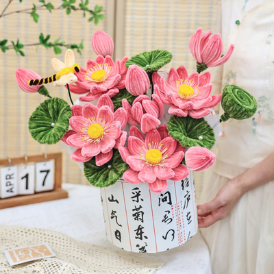 Giá tốt. 35x38cm Sản phẩm thủ công vòng tròn hoa Cổ hoa vật liệu Kit vải lụa thực Juan Hua Quà tặng sáng tạo và đầy màu sắc cho trẻ em trực tuyến