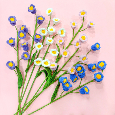 Giá tốt. Tay làm đan hoa Lily của thung lũng Bouquet DIY Crochet hoa nhân tạo Bouquet cầm tay trực tuyến