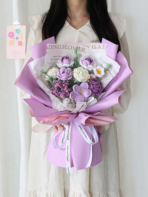 Giá tốt. Cây hoa dây đan tay - Macaron Color Crochet Floral Gift cho bạn gái & Bestie trực tuyến