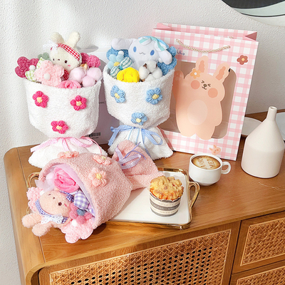Giá tốt. Hoa và Thỏ đồ chơi Plush Bouquet tốt nghiệp hoàn hảo Qixi Ngày Valentine Gift Set trực tuyến