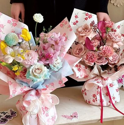 Giá tốt. Giấy đóng gói hoa mùa xuân, giấy đóng gói hoa tươi, giấy đóng gói in chống nước, giấy đóng gói nghệ thuật hoa trực tuyến