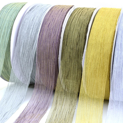 Giá tốt. 38mm rộng Hàn Quốc organza pleated thủ công DIY ruy băng bướm cung clip tóc phụ kiện bán buôn trực tuyến