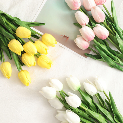 Tulip simulation flowers, Nordic-style artificial flowers, mini silk flower ornaments, floral art, fresh and simple flower arrangements, Instagram wedding celebrations