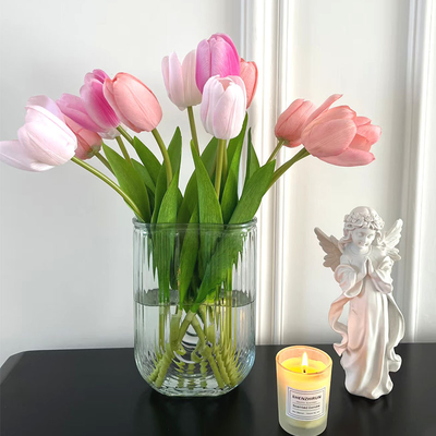 Giá tốt. Tay làm PU hoa tulip tùy chỉnh kích thước hoa mô phỏng cho phòng khách trang trí và chụp ảnh đồ đạc trực tuyến