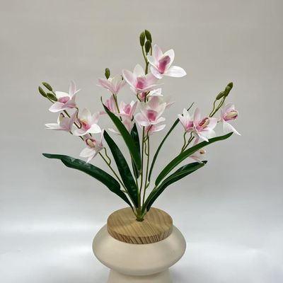 Giá tốt. Sản phẩm mới mô phỏng hoa 5-fork Bundle Huilan Phòng khách Nhà nội thất Khách sạn đồ trang trí nhiếp ảnh trang trí hoa giả trực tuyến