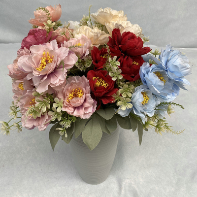 Giá tốt. 6 đầu Popo Peony mới mô phỏng bó hoa cưới hướng dẫn đường bộ hoa giả nhà nhiếp ảnh đồ trang trí bàn tay hoa lụa công nghiệp trực tuyến