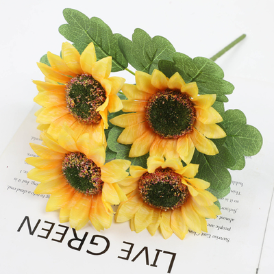 Giá tốt. Hoa hướng dương mô phỏng hoa phong cách nông thôn hoa hướng dương nhà khách sạn đám cưới lụa hoa trang trí trang trí ngoài trời bó hoa bán buôn trực tuyến