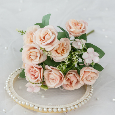 Giá tốt. 10 Nordic Spring Roses Simulated Flower Bouquet Plastic Fake Flowers Home Wedding Decoration Floral Arrangement Silk Flowers trực tuyến
