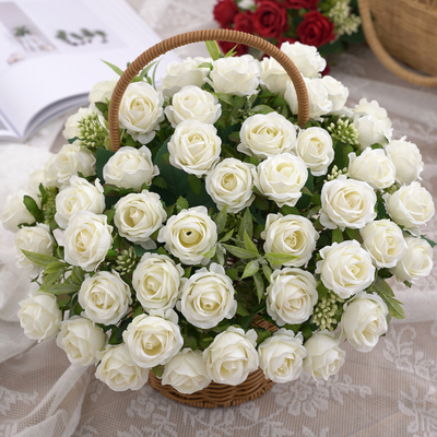 Giá tốt. Hoa hồng nhỏ hoa nhân tạo, hoa giả, vật liệu đám cưới, trang trí bàn làm việc tại nhà, đồ dùng chụp ảnh trực tuyến