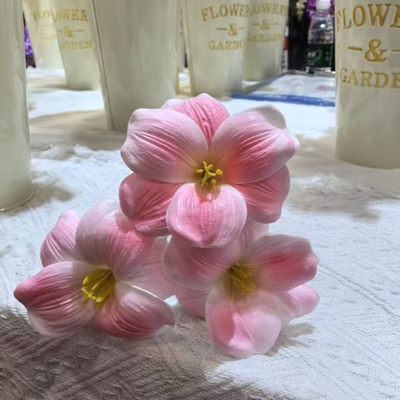 Giá tốt. PU nhân tạo hoa tulip mở mỉm cười Brownie hoa tulip nhân tạo đám cưới hoa tulip nhân tạo trang trí trực tuyến