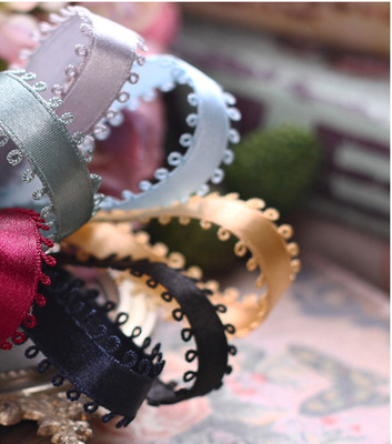 Giá tốt. Hôn nhân bóng polyester Ribbon Hàn Quốc nhập khẩu đôi tai cạnh Vàng dệt cho quần áo và đóng gói quà tặng trực tuyến