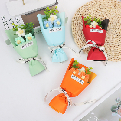 Giá tốt. 520 Valentine's Day Ins Mini Imitation Knitted Woolen Puff Bouquet quà tặng cho bạn trai của bạn sinh nhật trực tuyến
