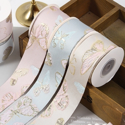Hot stamp butterfly love ribbon, tay làm dải dải dải dải dải dải dải dải dải dải vật liệu DIY, hộp quà cưới dải dải dải dải