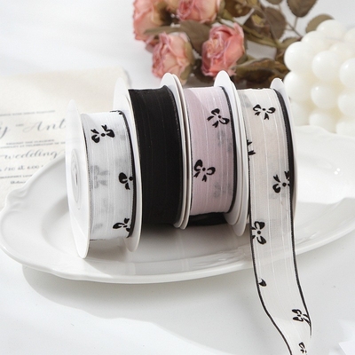Giá tốt. Polyester Butterfly Print Snow Ribbon Hair Accessories Eco-Friendly DIY Bow Flower Gift Box Bao bì trực tuyến