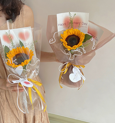 Giá tốt. Mực xanh 1cm Grid Series Ribbon Flower Bouquet Tie Baking DIY Bow Bàn hoa đóng gói thủ công trực tuyến