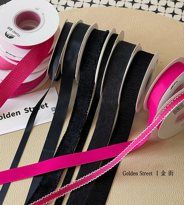 Giá tốt. Dây Ruy Băng Hoa Hồng  Màu Hồng Tùy Chỉnh Quà Tặng Nơ Tự Làm Vật Liệu Hoa Cửa Hàng Hoa trực tuyến