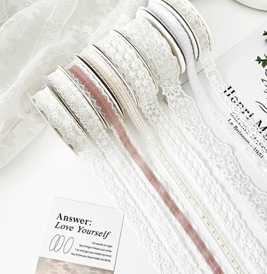 Ruy băng ren Jacquard có thể giặt được, rộng 1.6cm, dùng cho trang trí tóc DIY thủ công, bó hoa, buộc bánh, ruy băng quà tặng