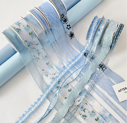 Giá tốt. Nhân tạo Blue Ocean Dream Seeking Series Ribbon Flower Bouquet Packaging Ribbon Floral Decoration Material Batch Sản phẩm thủ công trực tuyến