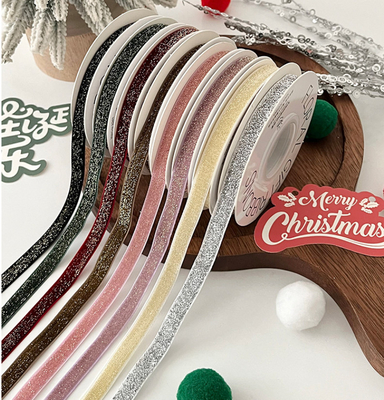 Dây ruy băng satin vàng để trang trí Giáng sinh, chất liệu DIY có thể giặt được