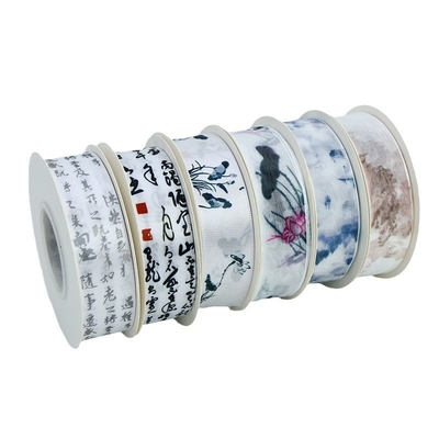 Giá tốt. Dải băng theo phong cách Trung Quốc, rửa mực, dải băng chiffon, dải polyester, bánh, dải băng hoa, nướng bánh, phong cách thư pháp, dây đai tự làm trực tuyến