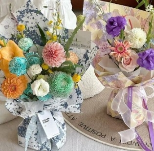 Giấy hoa nghệ thuật hoa mộng mơ tùy chỉnh, sắp xếp hoa giấy 57*57cm, nhiều màu