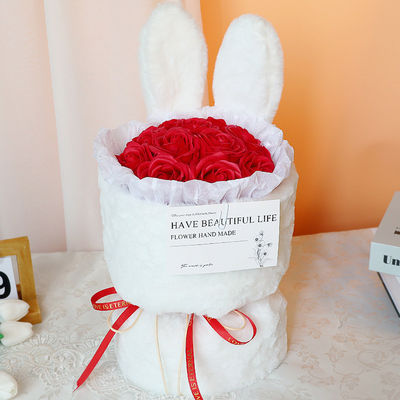 Giá tốt. Chiết kế hoa trong lễ hội Qixi, món quà ngày của mẹ, tai thỏ dễ thương, hoa nhân tạo, xà phòng, hoa hoa. trực tuyến