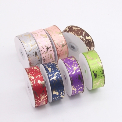 Giá tốt. Hộp quà tặng ruy băng ép kim 2.5cm họa tiết đá cẩm thạch đỏ cho Ngày của Cha tự làm trực tuyến