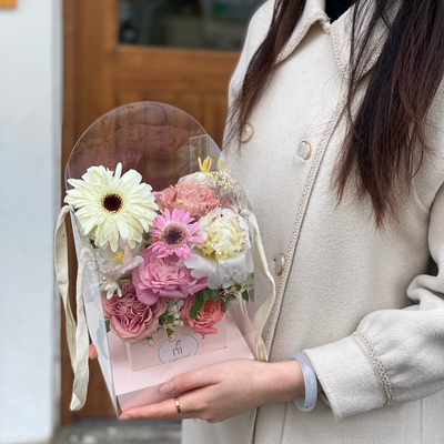 Giá tốt. Ngày Valentine hộp hoa cầm tay, PVC trong suốt gấp DIY bó hoa trực tuyến