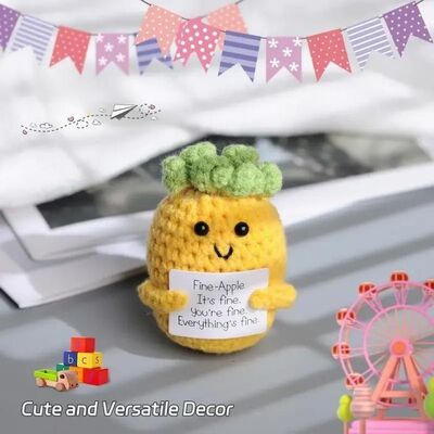 Giá tốt. Adorable Positive Energy Ornament Handmade Crochet Pineapple Plush Doll for Party Decorations trực tuyến