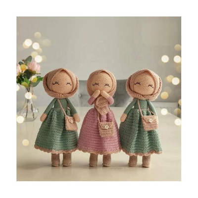 Giá tốt. Con búp bê crochet hijab Hồi giáo, 11-30cm 100% bông Amigurumi cho quà Ramadan / Eid trực tuyến