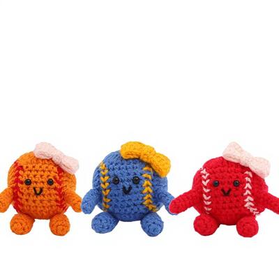 Giá tốt. Đồ bán buôn bán nóng Thể thao Bóng chày làm bằng tay Crochet Amigurumi búp bê trang trí đồ trang trí quà lễ hội trực tuyến