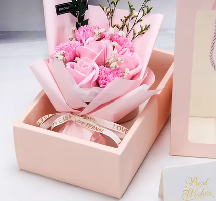 Giá tốt. Hoa xà phòng nhân tạo quảng cáo Ngày của Mẹ Ngày của Valentine Bouquet quà tặng hoa hồng hoa hồng làm bằng tay xà phòng quà tặng hộp hoa trực tuyến