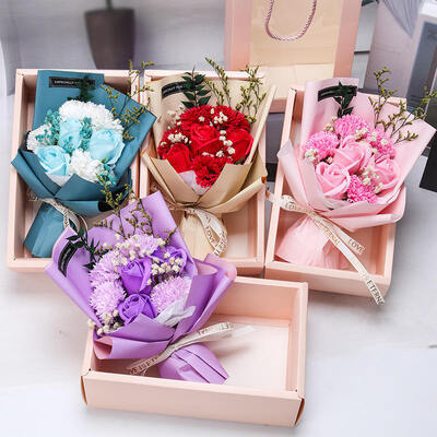 Giá tốt. Hoa xà phòng nhân tạo quảng cáo Ngày của Mẹ Ngày của Valentine Bouquet quà tặng hoa hồng hoa hồng làm bằng tay xà phòng quà tặng hộp hoa trực tuyến