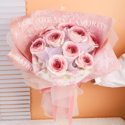 Giá tốt. Modern Handmade Luxury Scented Preserved Plastic Rose Bouquet 25*25*28cm Quà tặng trang trí cho Ngày của Mẹ Quà tặng Valentine trực tuyến
