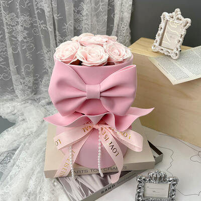 Giá tốt. Bông hoa xà phòng thơm lãng mạn mơ mộng Bouquet Bowknot Pack Multi-Festival hoa hồng nhân tạo / hoa tulip / hoa hướng dương quà tặng trực tuyến